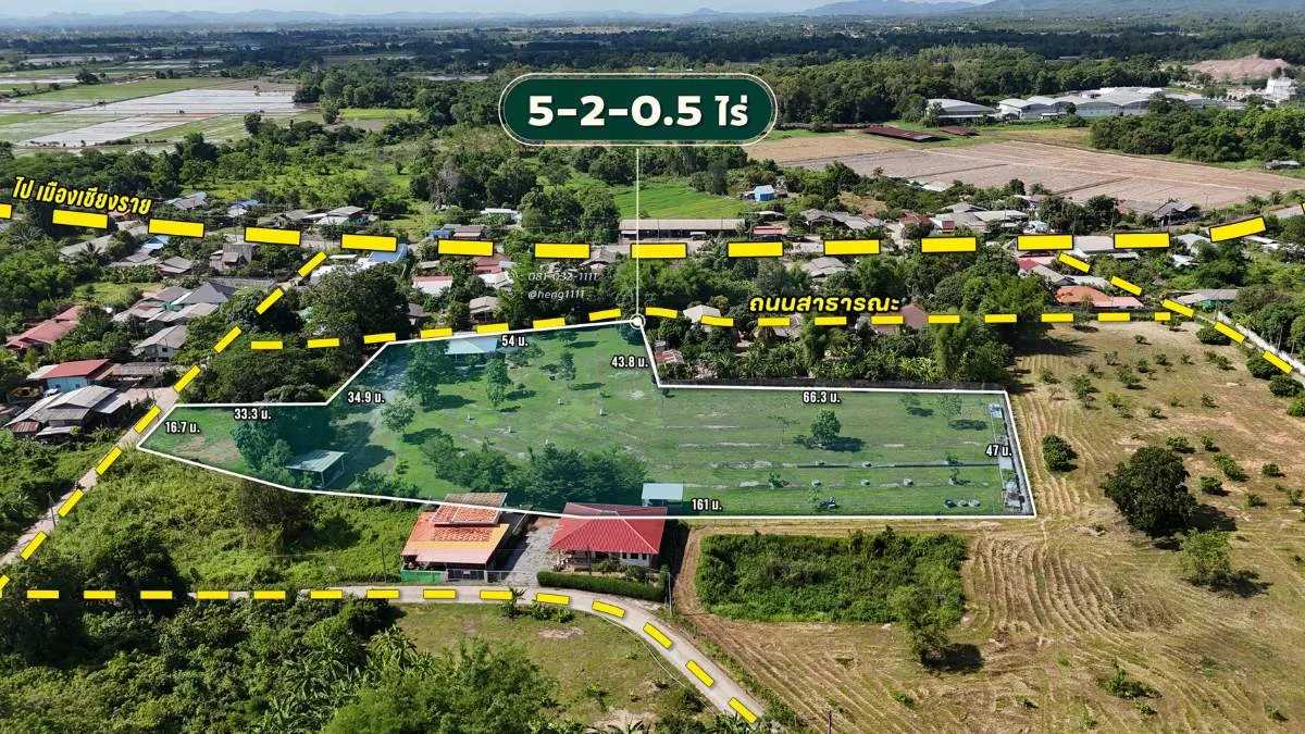 ธุรกิจ 1 ยูนิต/โซน 1 ชั้น/อาคาร ต.เมืองชุม อ.เวียงชัย 5 ไร่ 2 งาน 0.5 ตร.ว.